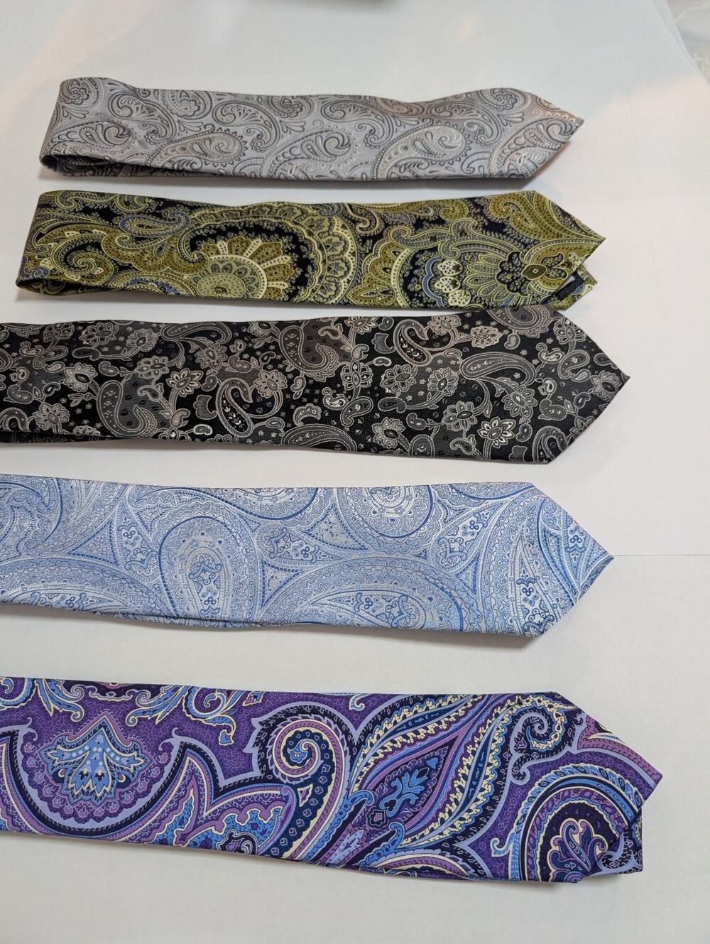 GEOFFREY BEENE Men's Silk Paisley Tie Lot of 5 Neckties Stain Resistant -1 1nwt